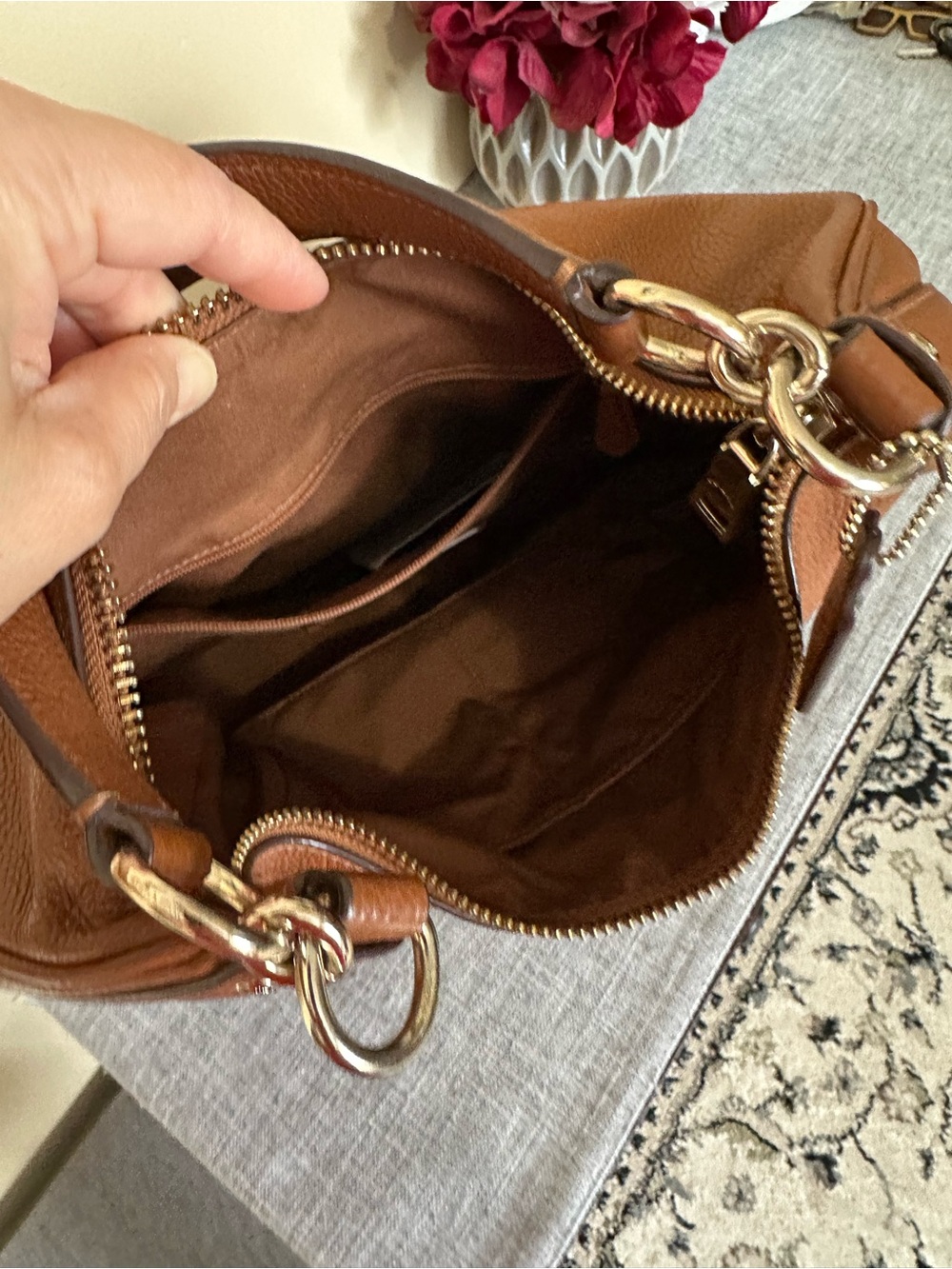 Coach Pebbled Leather Hobo Bag in Brown - Picture 6 of 6